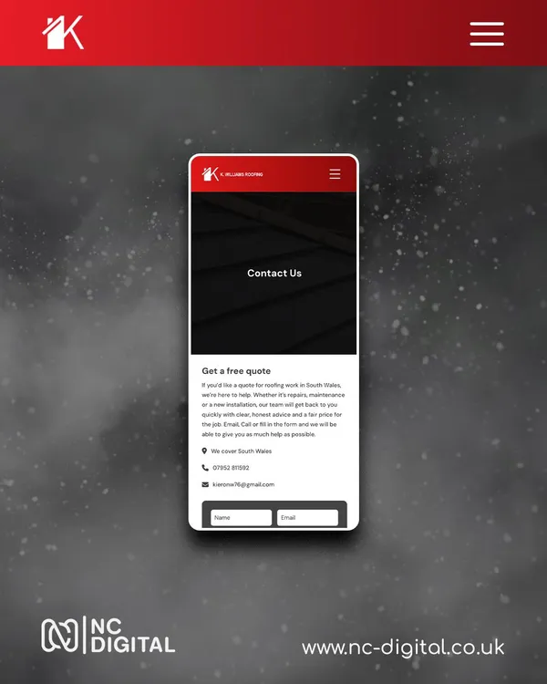 K Williams Roofing website project